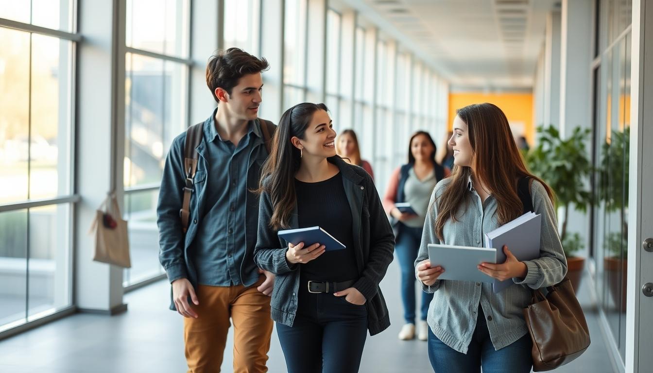 Students collaborating in study space